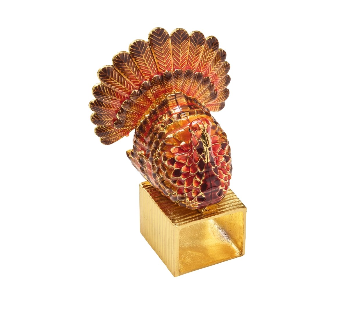 Turkey Trot Napkin Ring in Multi, Set of 4 in a Gift Box Kim Seybert