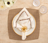 Twill Brown/White Placemat Detail 4 | Kim Seybert at Fig Linens and Home