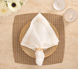 Twill Brown/White Placemat Detail 5 | Kim Seybert at Fig Linens and Home