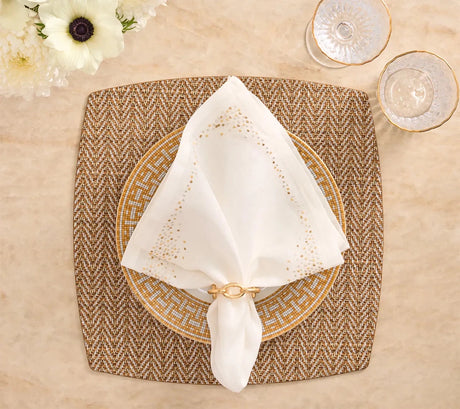 Twill Brown/White Placemat Detail 5 | Kim Seybert at Fig Linens and Home