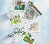 Venture Cocktail Napkins Set of 6 in a Gift Box by Kim Seybert Lifestyle at Fig Linens and Home