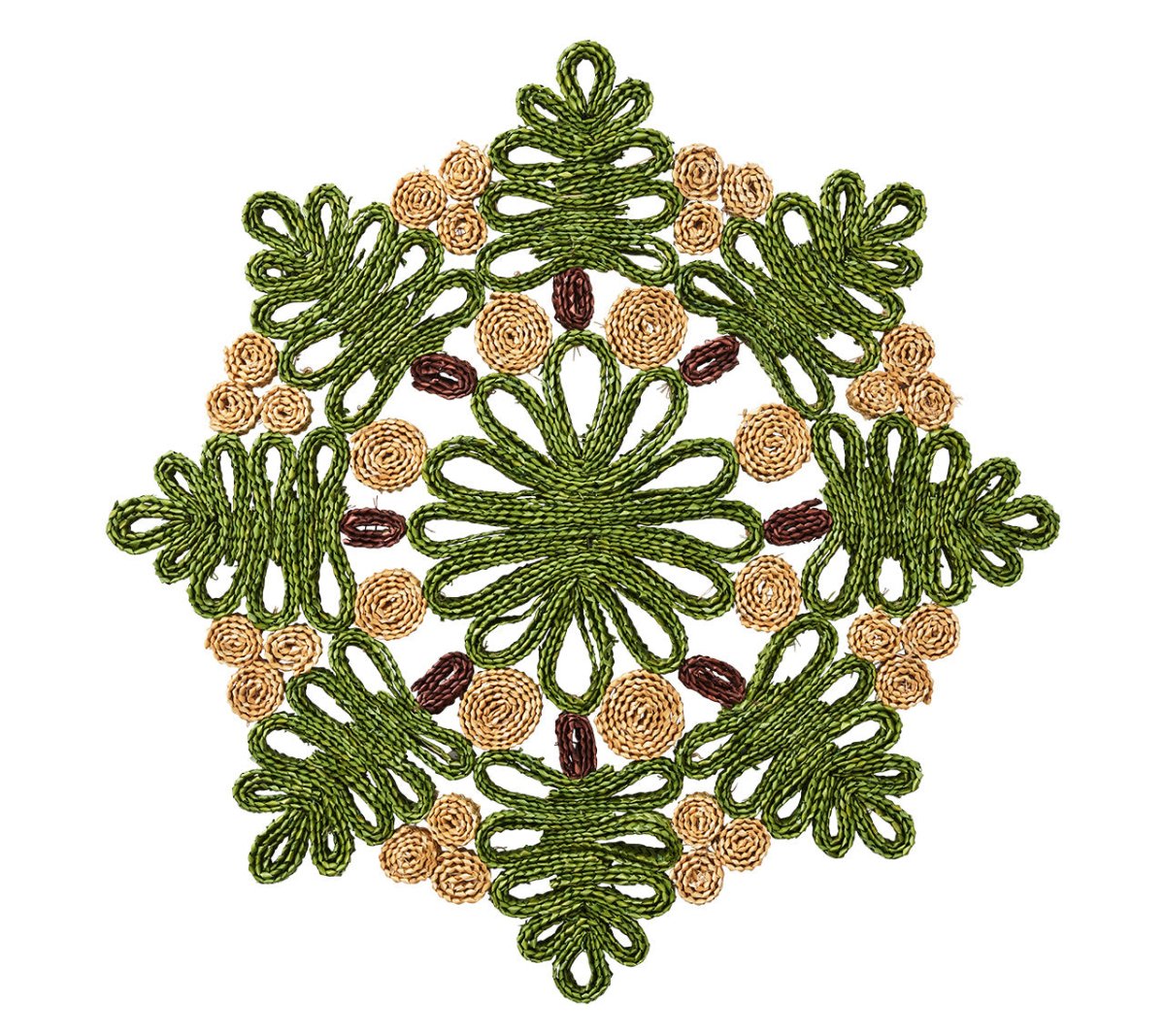 Verve Placemat in Green & Natural, Set of 4 Kim Seybert at Fig Linens and Home 1