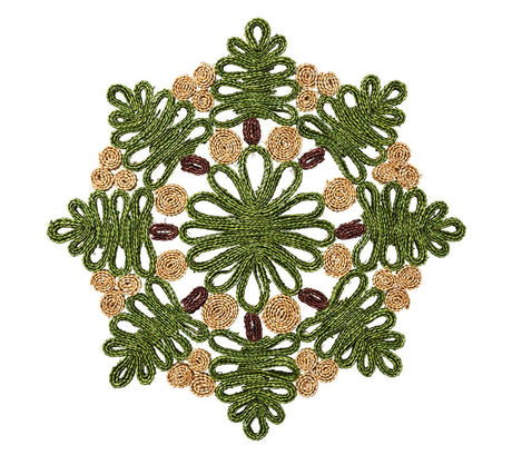 Verve Placemat in Green & Natural, Set of 4 Kim Seybert at Fig Linens and Home 1