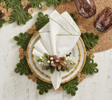 Verve Placemat in Green & Natural, Set of 4 Kim Seybert at Fig Linens and Home 2