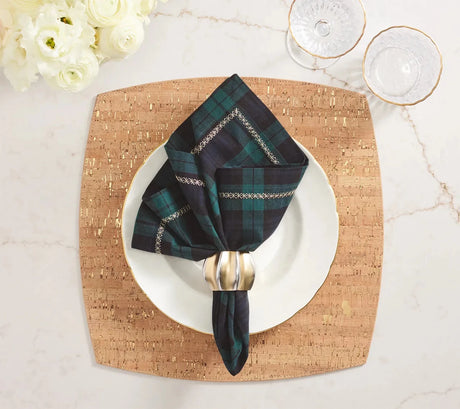 Watchplaid Blue/Green Napkin Detail 5 | Kim Seybert at Fig Linens and Home