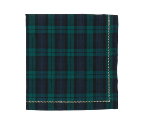 Watchplaid Blue/Green Table Cloth Detail 2 | Kim Seybert at Fig Linens and Home