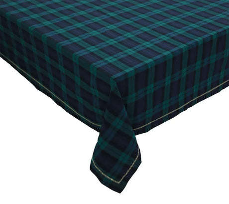 Watchplaid Blue/Green Table Cloth | Kim Seybert at Fig Linens and Home