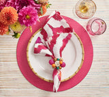 Watercolor Ikat Napkin in Fuchsia by Kim Seybert at Fig Linens and Home - Lifestyle View 1