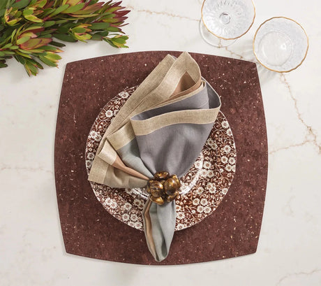 Whistler Brown/Gold Placemat Detail 5 | Kim Seybert at Fig Linens and Home