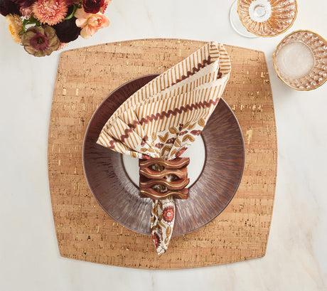 Whistler Placemat in Natural & Gold, Set of 4 Kim Seybert - LIfestyle Table Linens 4