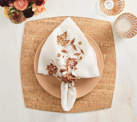 Whistler Placemat in Natural & Gold, Set of 4 Kim Seybert - Holiday Table 2