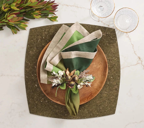 Whistler Olive/Gold Placemat Detail 4 | Kim Seybert at Fig Linens and Home