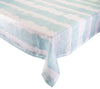 Tablecloth - Kim Seybert Watercolor Stripe Seafoam at Fig Linens and Home - Corner View