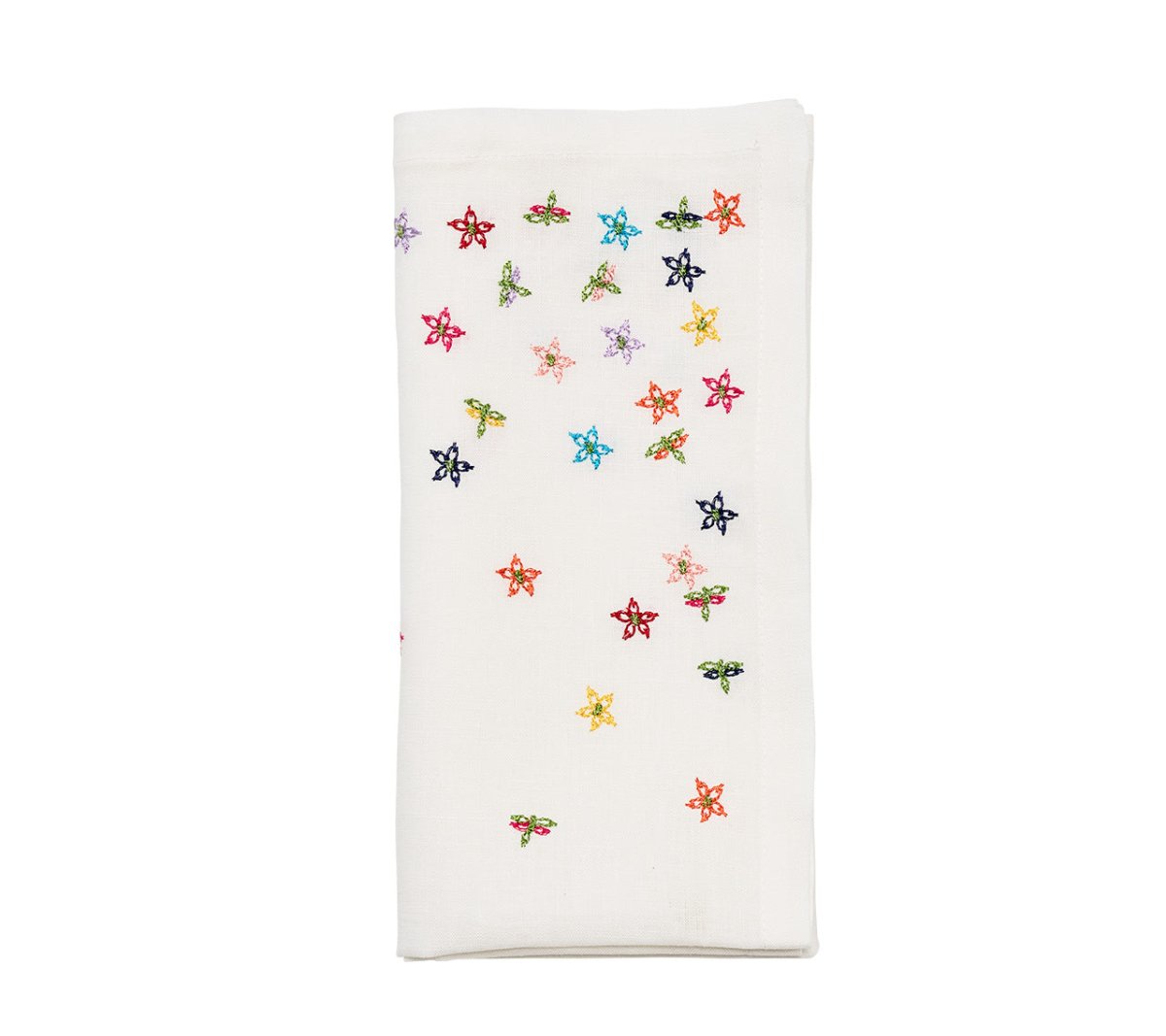 Wind Blown Napkin in White & Multi Set of 4 by Kim Seybert at Fig Linens and Home 1