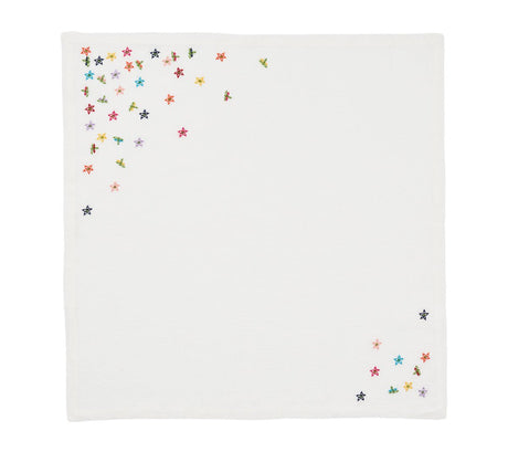 Wind Blown Napkin in White & Multi Set of 4 by Kim Seybert at Fig Linens and Home 5