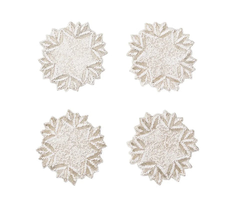 Winter Lace Silver/Crystal Coaster | Kim Seybert at Fig Linens and Home