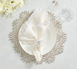 Winter Lace Silver/Crystal Placemat Detail 2 | Kim Seybert at Fig Linens and Home