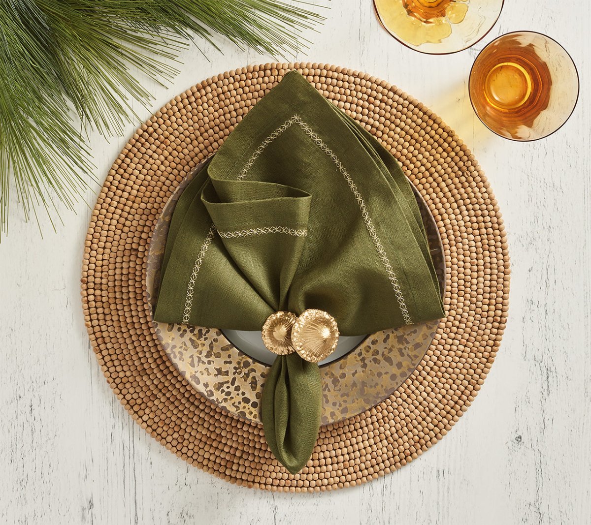 Wood Round Placemat in Natural by Kim Seybert at Fig Linens and Home - View 3