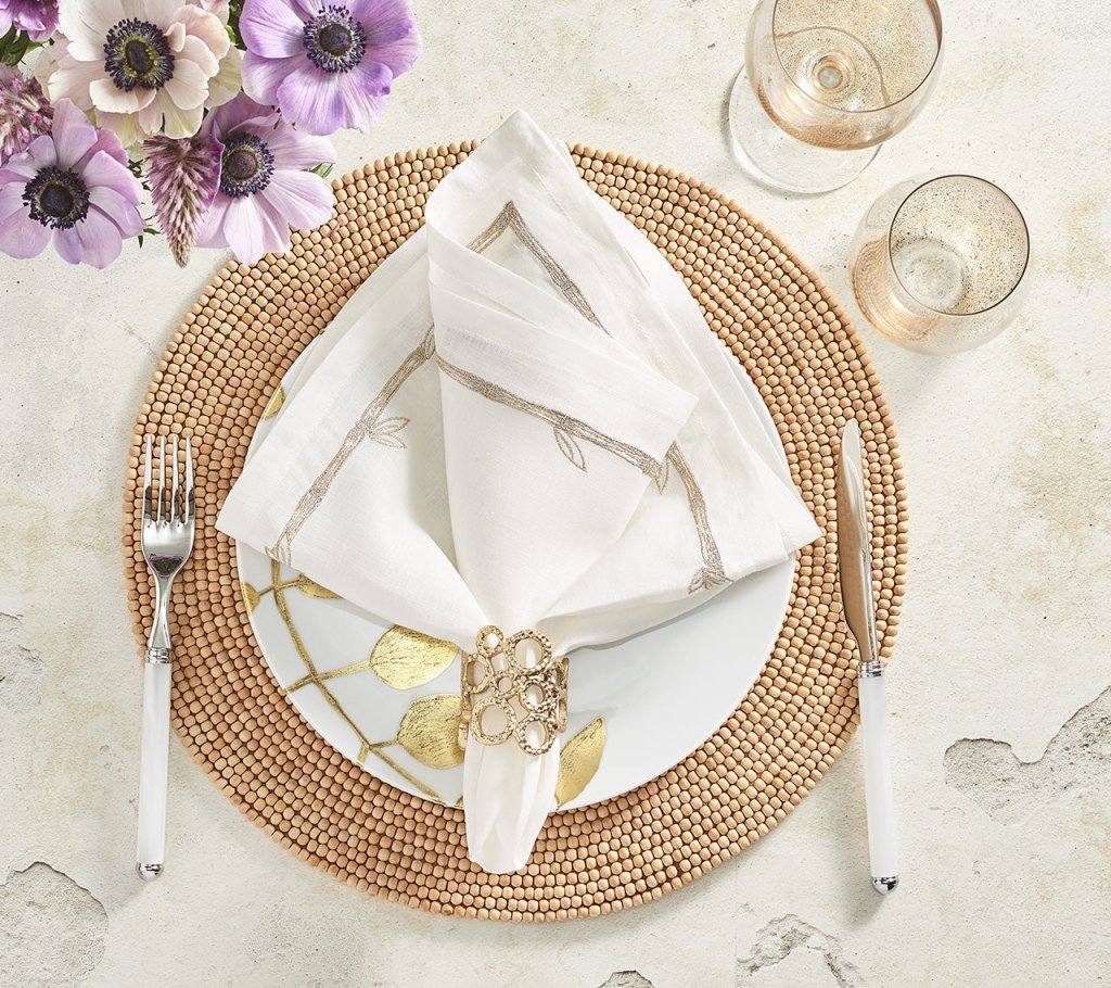 Wood Round Placemat in Natural by Kim Seybert at Fig Linens and Home - View 4