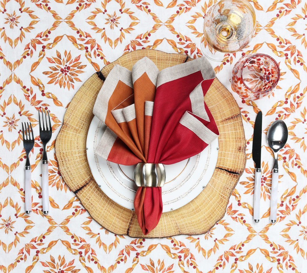 Woodland Placemat in Natural & Brown Set of 4 by Kim Seybert at Fig Linens and Home 5