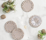 Zen Gray & Taupe Coaster Detail 2 | Kim Seybert at Fig Linens and Home
