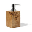 Burl Veneer Soap Dispenser 2.8" x 2.8" x 7.5" Burl Veneer at FIG LINENS AND HOME 1