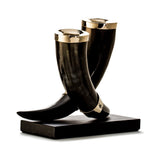 Dark Horn Leather Candle Holder by LaDorada at Fig Linens and Home