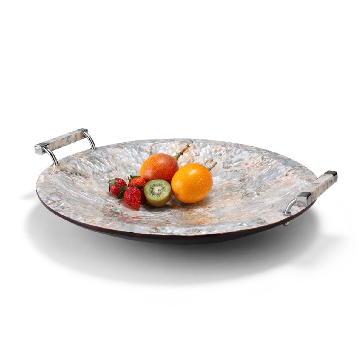 LaDorada Mother of Pearl Round Platter | 20" Round Centerpiece at Fig Linens and Home 1