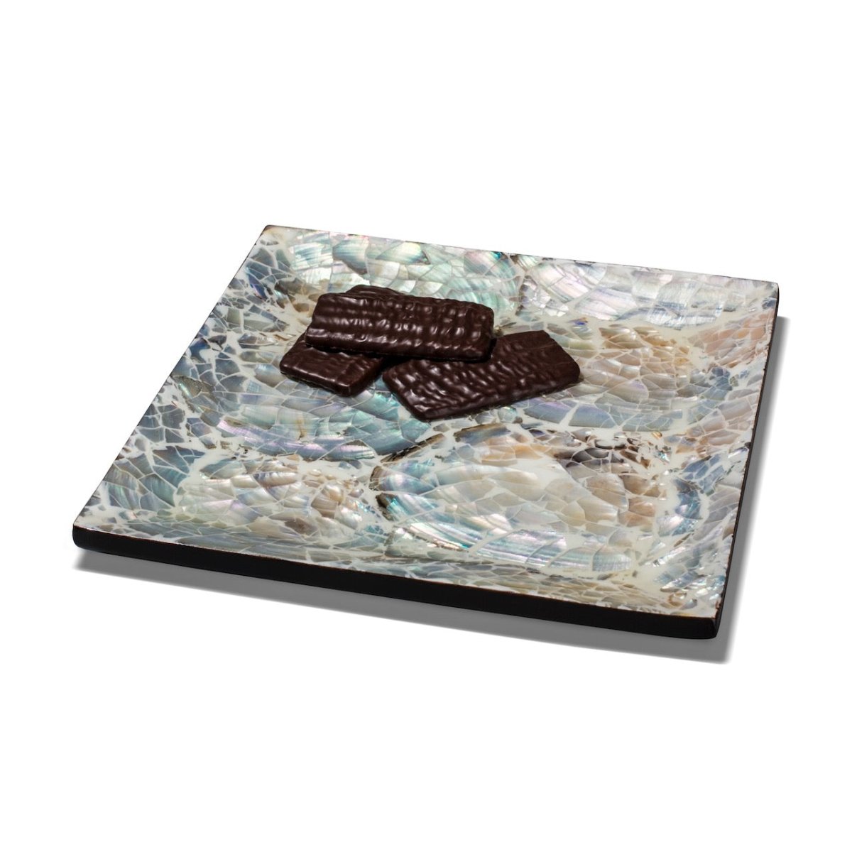 Mother of Pearl Natural Small Tray | LaDorada Square Platter at Fig Linens and Home 2