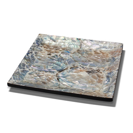 Mother of Pearl Natural Small Tray | LaDorada Square Platter at Fig Linens and Home 1