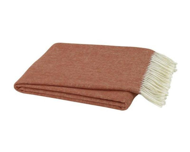 Lands Downunder Italian Herringbone Copper Throw by Lands Downunder - 51" x 67" Throw Copper at FIG LINENS AND HOME - 1