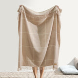 Windowpane Cashmere Sand Throw by Lands Downunder at Fig Linens and Home - Full View