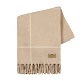 Windowpane Cashmere Sand Throw by Lands Downunder at Fig Linens and Home - Folded