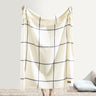 Windowpane Cashmere Throw Ecru & Navy by Lands Downunder - Full View at Fig Linens and Home