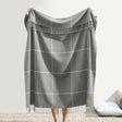 Windowpane Cashmere Throw Gray by Lands Downunder 51"W x 67"L Gray at FIG LINENS AND HOME 2