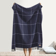 Windowpane Cashmere Throw Navy by Lands Downunder at Fig Linens and Home - Full View