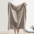 Windowpane Cashmere Throw Taupe by Lands Downunder - Full View at Fig Linens and Home