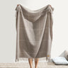 Windowpane Cashmere Throw Taupe by Lands Downunder - Full View at Fig Linens and Home
