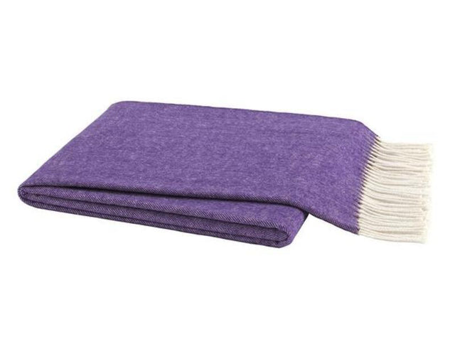 Lands Downunder Italian Herringbone Wisteria Throw by Lands Downunder - 51" x 67" Throw Wisteria at FIG LINENS AND HOME - 1