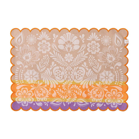 Alegria Coated Placemat in Sunset Yellow by Le Jacquard Francais 14" x 20" - Set of 4 Placemats YELLOW at FIG LINENS AND HOME 1