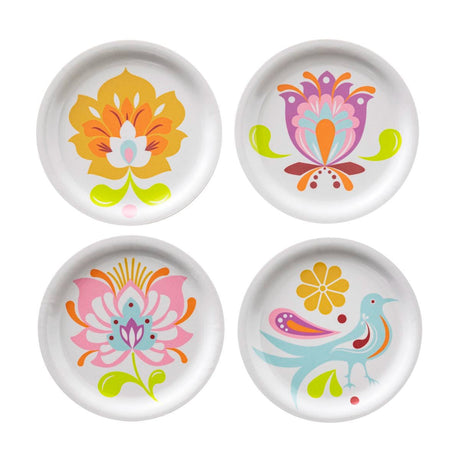 Alegria Multicolor Set of 4 Coasters by Le Jacquard Francais Ø 4" MULTICO at FIG LINENS AND HOME 2