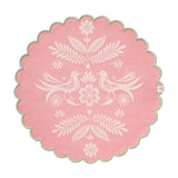 Alegria Round Coated Placemat in Sorbet Pink by Le Jacquard Francais 15" x 15" - Set of 4 Placemats PINK at FIG LINENS AND HOME 1