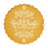 Alegria Round Coated Placemat in Sunset Yellow by Le Jacquard Francais 15" x 15" - Set of 4 Placemats YELLOW at FIG LINENS AND HOME 1