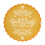 Alegria Round Coated Placemat in Sunset Yellow by Le Jacquard Francais 15" x 15" - Set of 4 Placemats YELLOW at FIG LINENS AND HOME 1