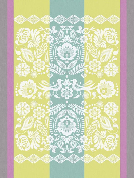 Alegria Tea Towel in Lagoon Green by Le Jacquard Francais 24" x 31" Tea Towels - Set of 4 GREEN at FIG LINENS AND HOME 1