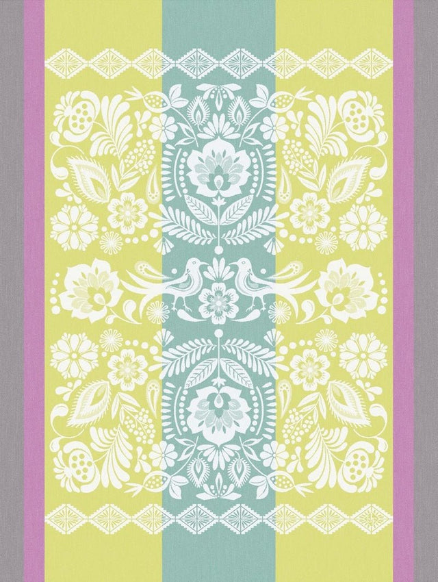 Alegria Tea Towel in Lagoon Green by Le Jacquard Francais 24" x 31" Tea Towels - Set of 4 GREEN at FIG LINENS AND HOME 1