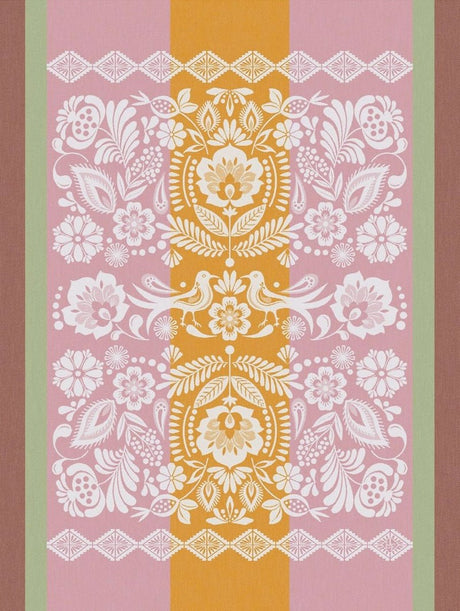 Alegria Tea Towel in Sorbet Pink by Le Jacquard Francais 24" x 31" Tea Towels - Set of 4 PINK at FIG LINENS AND HOME 1