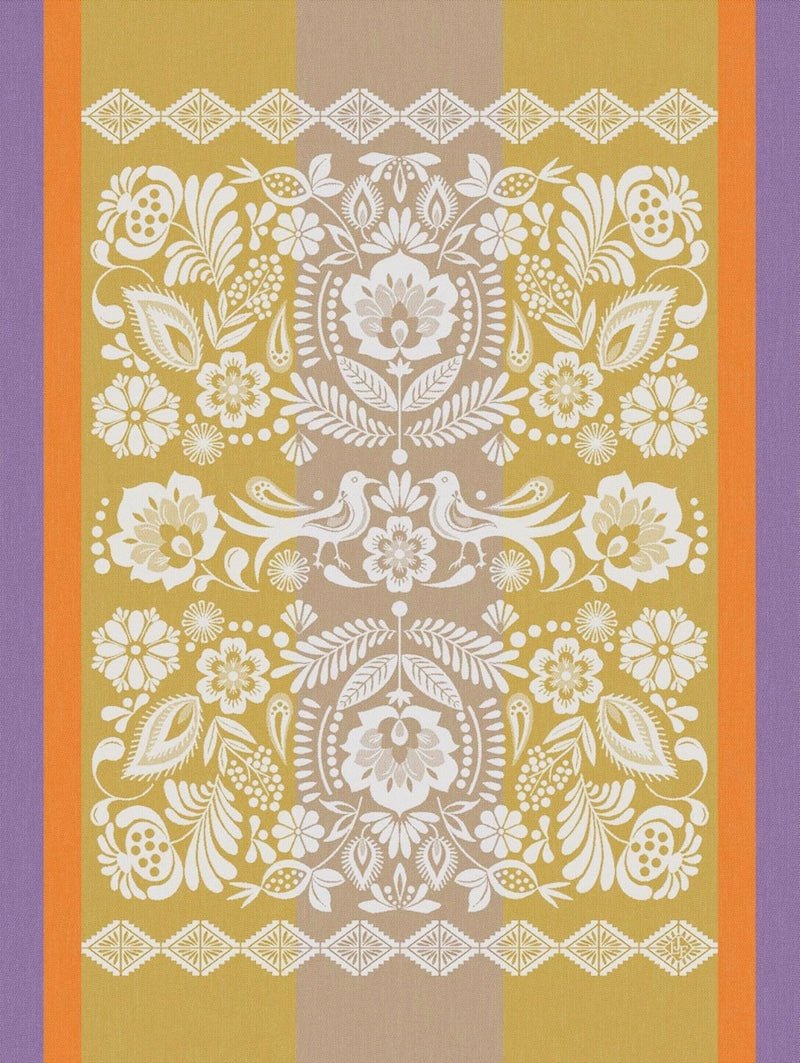 Alegria Tea Towel in Sunset Yellow by Le Jacquard Francais 24" x 31" Tea Towels - Set of 4 YELLOW at FIG LINENS AND HOME 1