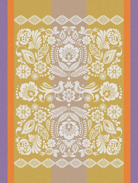Alegria Tea Towel in Sunset Yellow by Le Jacquard Francais 24" x 31" Tea Towels - Set of 4 YELLOW at FIG LINENS AND HOME 1