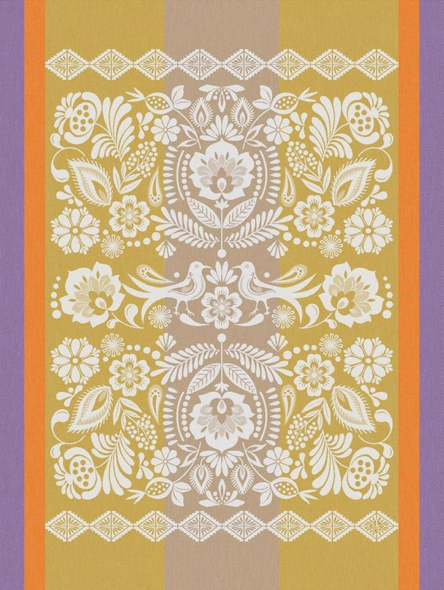Alegria Tea Towel in Sunset Yellow by Le Jacquard Francais 24" x 31" Tea Towels - Set of 4 YELLOW at FIG LINENS AND HOME 1